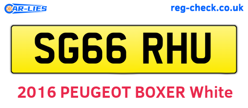 SG66RHU are the vehicle registration plates.