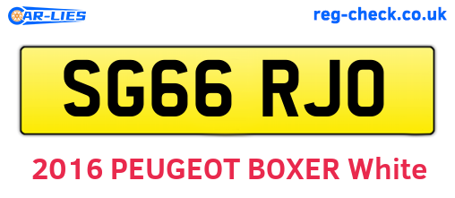 SG66RJO are the vehicle registration plates.
