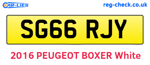 SG66RJY are the vehicle registration plates.