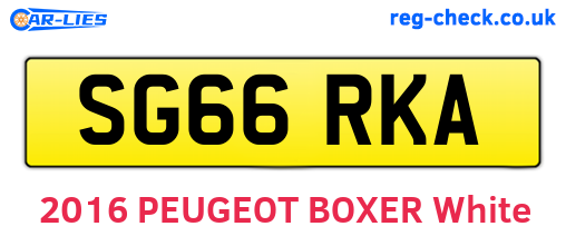 SG66RKA are the vehicle registration plates.