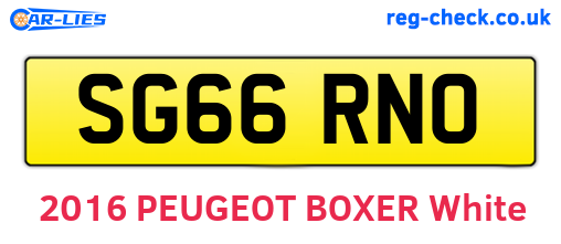 SG66RNO are the vehicle registration plates.