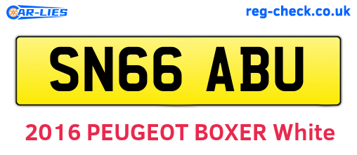 SN66ABU are the vehicle registration plates.