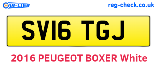 SV16TGJ are the vehicle registration plates.