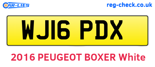 WJ16PDX are the vehicle registration plates.