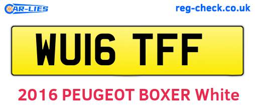 WU16TFF are the vehicle registration plates.