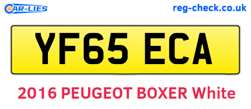 YF65ECA are the vehicle registration plates.