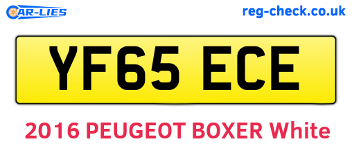 YF65ECE are the vehicle registration plates.
