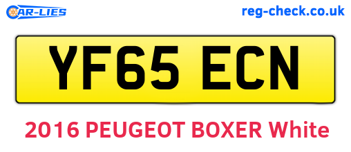 YF65ECN are the vehicle registration plates.