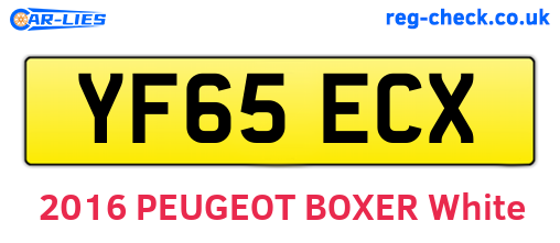 YF65ECX are the vehicle registration plates.