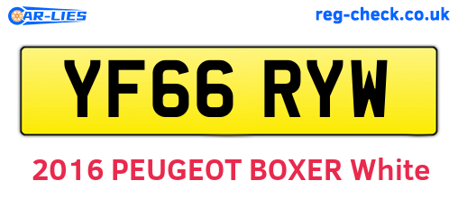 YF66RYW are the vehicle registration plates.