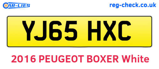 YJ65HXC are the vehicle registration plates.