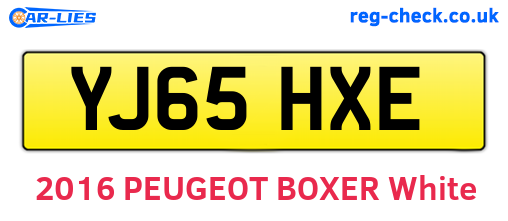 YJ65HXE are the vehicle registration plates.