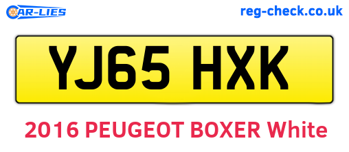 YJ65HXK are the vehicle registration plates.