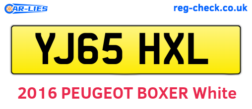 YJ65HXL are the vehicle registration plates.