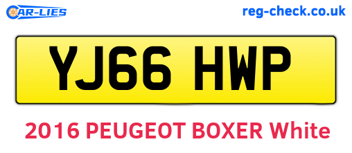 YJ66HWP are the vehicle registration plates.