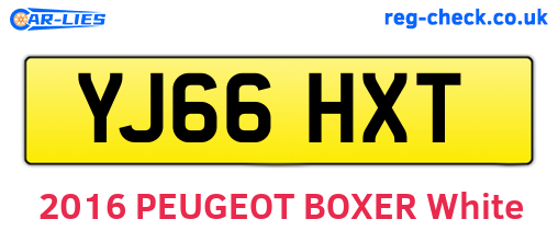 YJ66HXT are the vehicle registration plates.