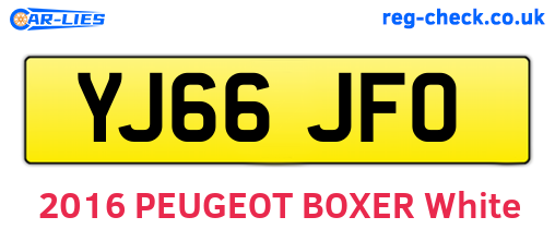 YJ66JFO are the vehicle registration plates.