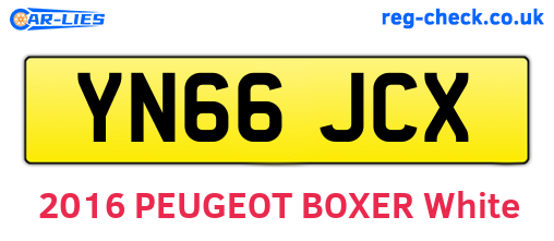 YN66JCX are the vehicle registration plates.