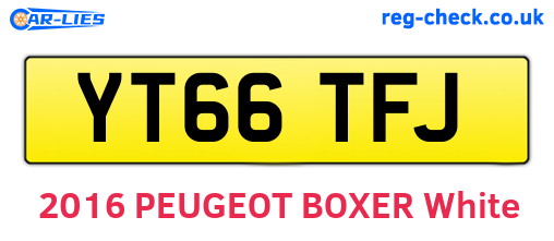 YT66TFJ are the vehicle registration plates.