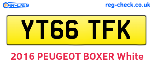 YT66TFK are the vehicle registration plates.