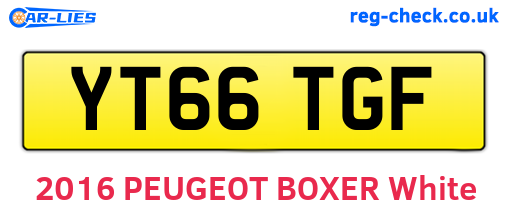 YT66TGF are the vehicle registration plates.