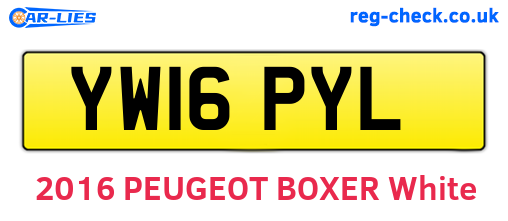 YW16PYL are the vehicle registration plates.