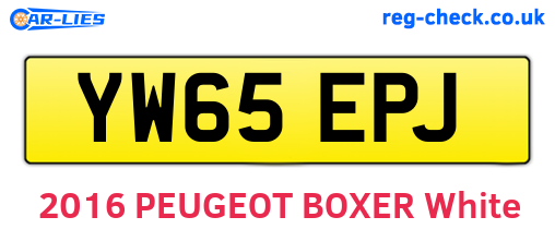YW65EPJ are the vehicle registration plates.
