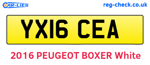 YX16CEA are the vehicle registration plates.