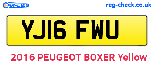 YJ16FWU are the vehicle registration plates.