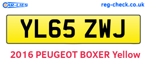 YL65ZWJ are the vehicle registration plates.