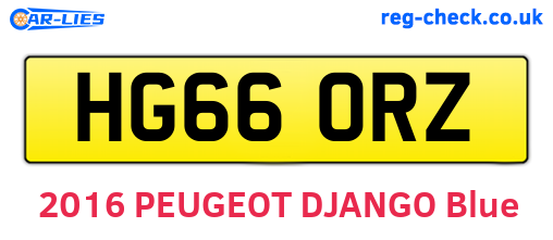 HG66ORZ are the vehicle registration plates.