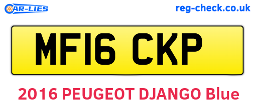 MF16CKP are the vehicle registration plates.