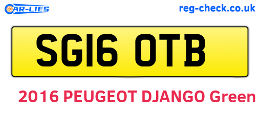 SG16OTB are the vehicle registration plates.