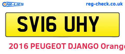 SV16UHY are the vehicle registration plates.
