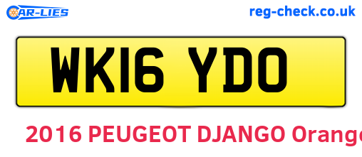 WK16YDO are the vehicle registration plates.