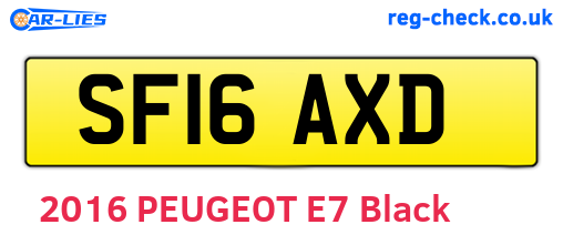 SF16AXD are the vehicle registration plates.