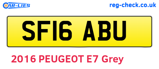 SF16ABU are the vehicle registration plates.
