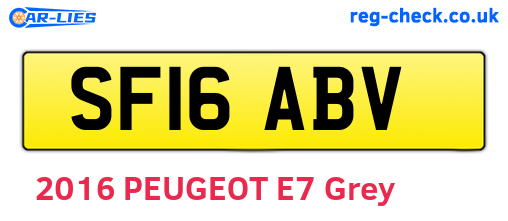 SF16ABV are the vehicle registration plates.
