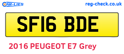SF16BDE are the vehicle registration plates.