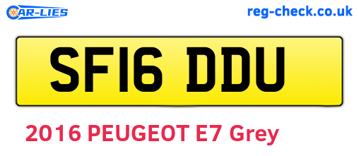 SF16DDU are the vehicle registration plates.