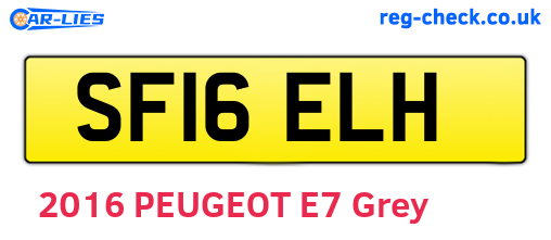 SF16ELH are the vehicle registration plates.