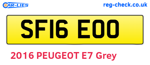 SF16EOO are the vehicle registration plates.