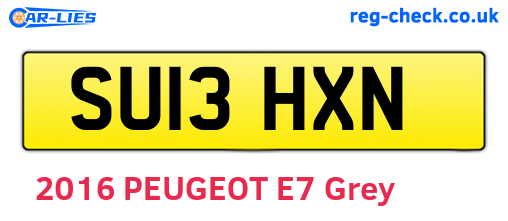 SU13HXN are the vehicle registration plates.