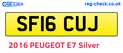 SF16CUJ are the vehicle registration plates.