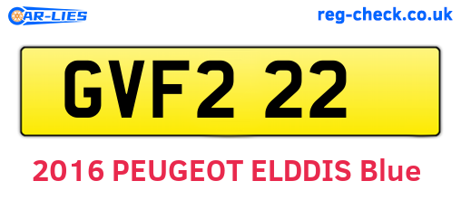 GVF222 are the vehicle registration plates.
