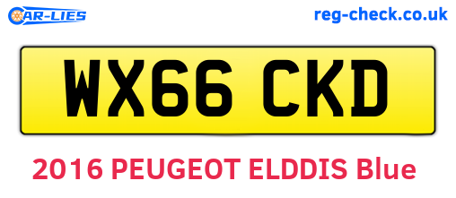 WX66CKD are the vehicle registration plates.