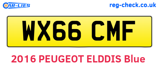 WX66CMF are the vehicle registration plates.