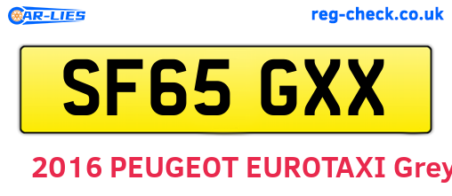 SF65GXX are the vehicle registration plates.