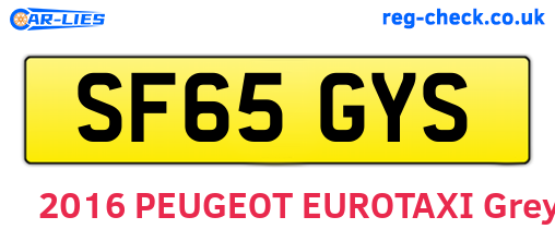 SF65GYS are the vehicle registration plates.
