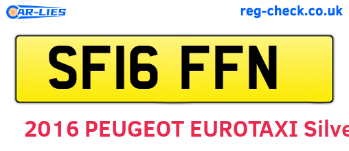 SF16FFN are the vehicle registration plates.